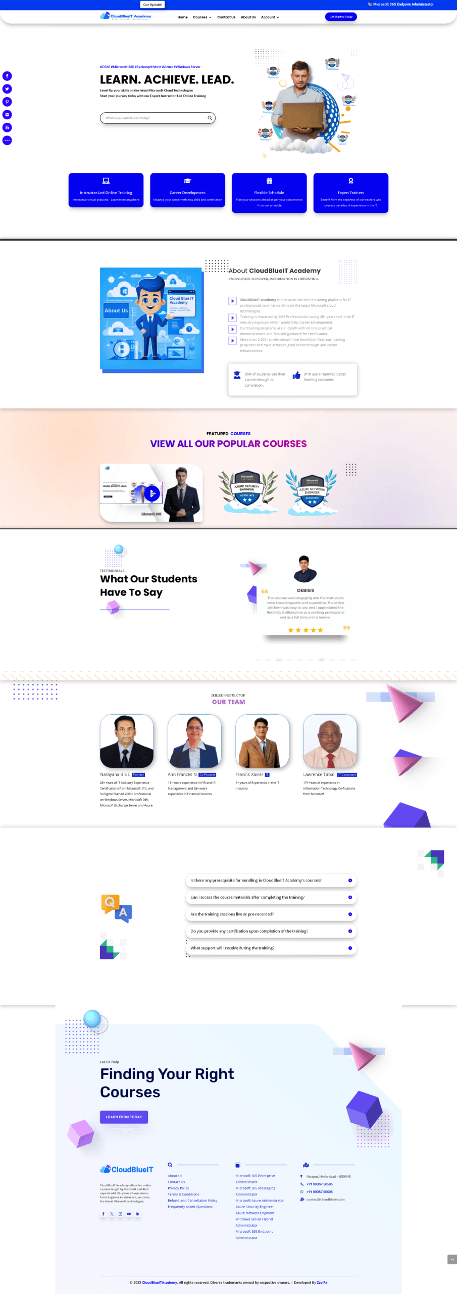 CloudBlueIT Academy — website by ZaviFx